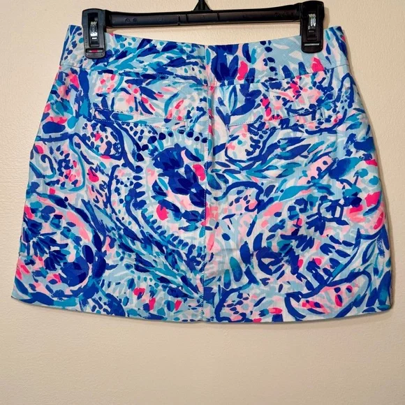 NWT Lilly Pulitzer Nicki Skort in Breakaway Blue Party Wave, Size 0 - Picture 2 of 5